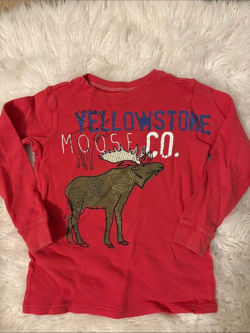 Carter's Red Long-Sleeve Moose Graphic Tee